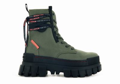 Zapatos Altas Palladium REVOLT BOOT TX Mujer Verde Oliva | Chile-36287